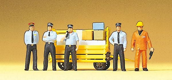 Preiser 10372 HO RhB Railway Personnel Figures w/Accessories (Set of 5)