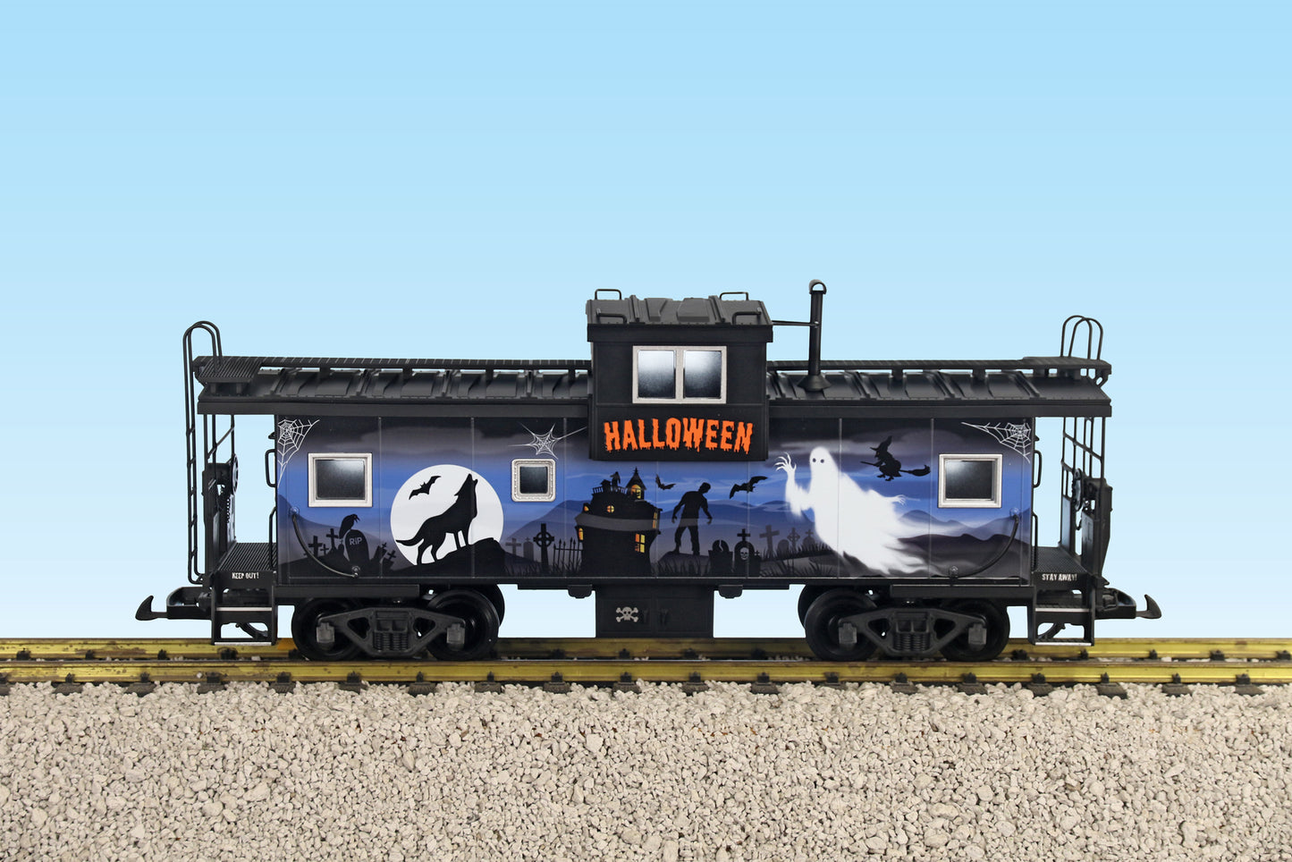 USA Trains R12133 G Halloween Blue/Black Extended Vision Caboose #1031