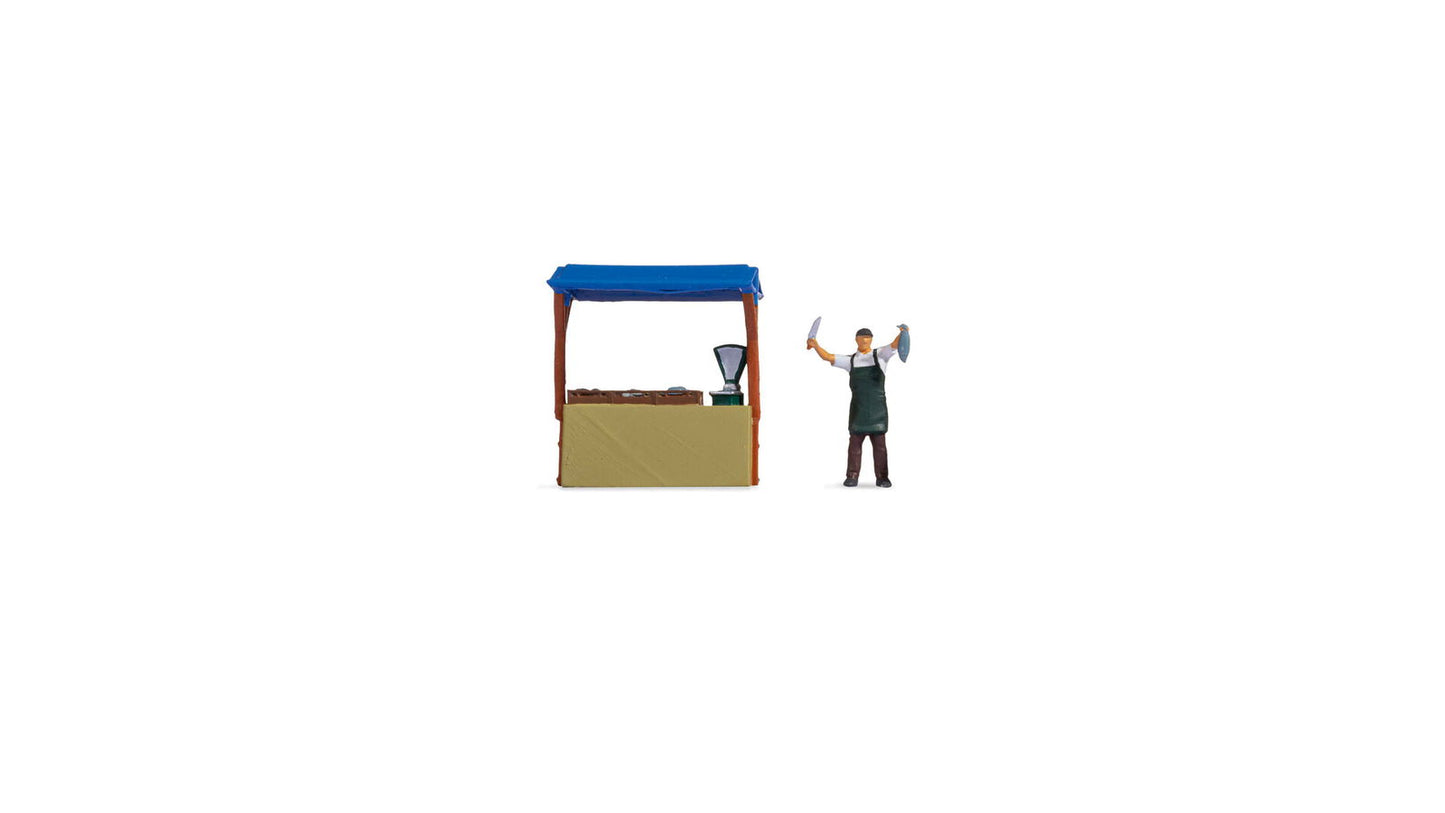 Noch 16503 HO Tiny Scenes Fish Stall