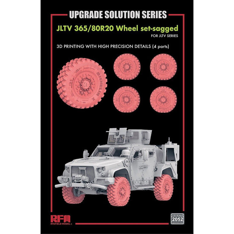 Rye Field Models 2052 1:35 Sagged JLTV Series 365/80R20 Wheel Set