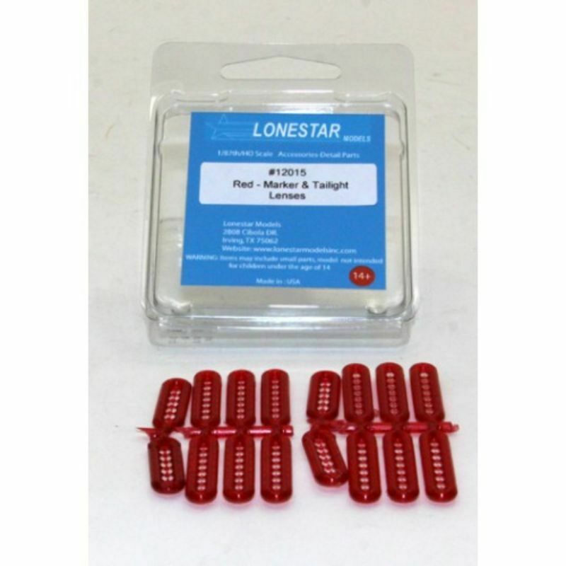 Lonestar Models 12015 HO Red Tinted Trailer Tail Light & Marker Lenses