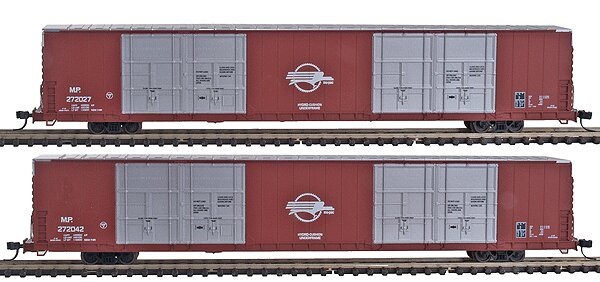 Bluford Shops 87082 N MP 86' Quad Door Auto Parts Boxcar (Set of 2)