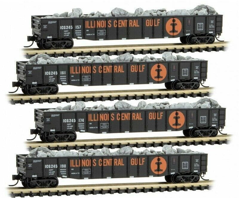 Micro-Trains 99300161 N Illinois Central Gulf 50' Gondola Runner Pack (Set of 4)
