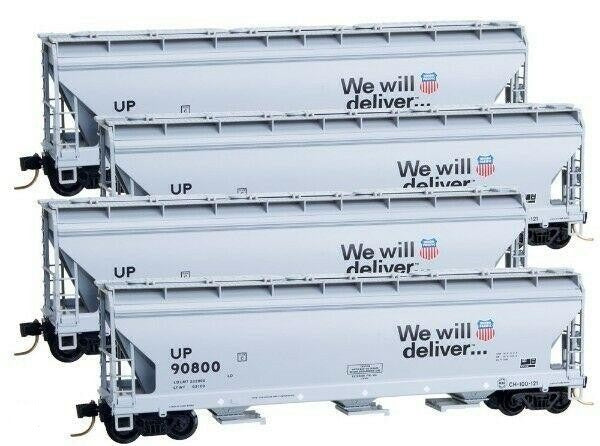 Micro-Trains 99300109 N UP 3-Bay Covered Hopper Runner Pack (Set of 4)