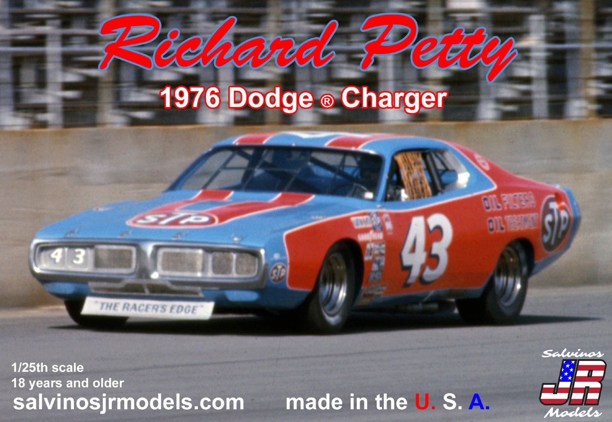 Salvinos JR Models RPDC1976D-V 1:25 Richard Petty '76 Dodge Charger Car Kit