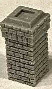 Bar Mills 02034 HO 11/16" Unpainted Square Brick Chimney (Pack of 3)