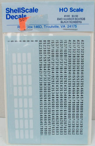 Shell Scale 103 N EMD Number Boards Decals
