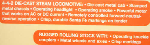 Lionel 6-11900 Santa Fe Special O Gauge Steam Train Set NIB