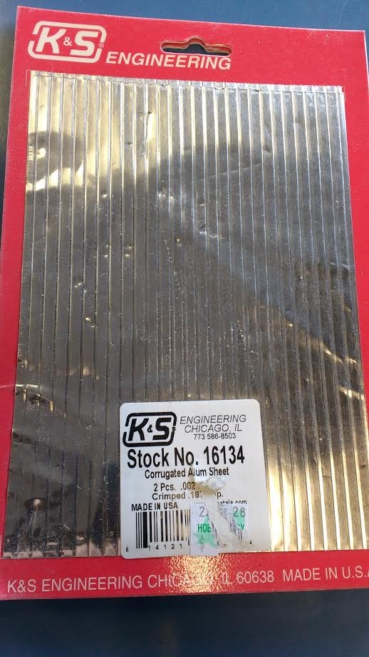 K&S 16134 HO .002" x 5" x 7" Corrugated Aluminum Sheet (Pack of 2)