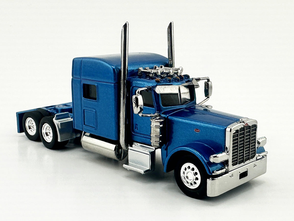 HO Logistics Replicas 38906 HO Metallic Blue Peterbilt 389 with Sleeper Cab