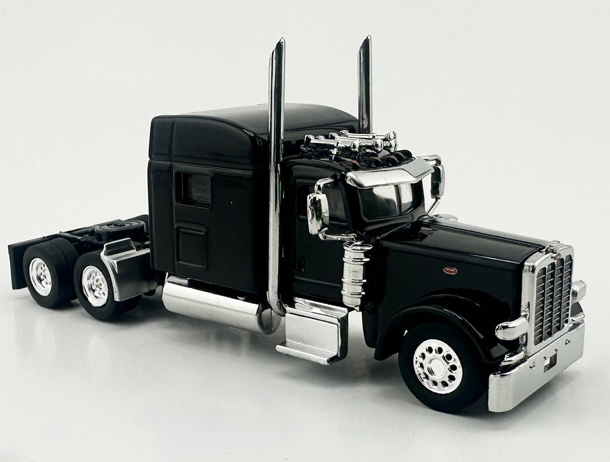 HO Logistics Replicas 38909 HO Black Peterbilt 389 with Sleeper Cab