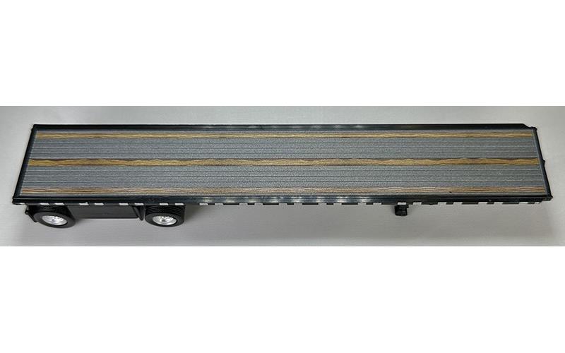 HO Logistics Replicas 479 HO Black High Boy Spread Axle Flat Bed Trailer
