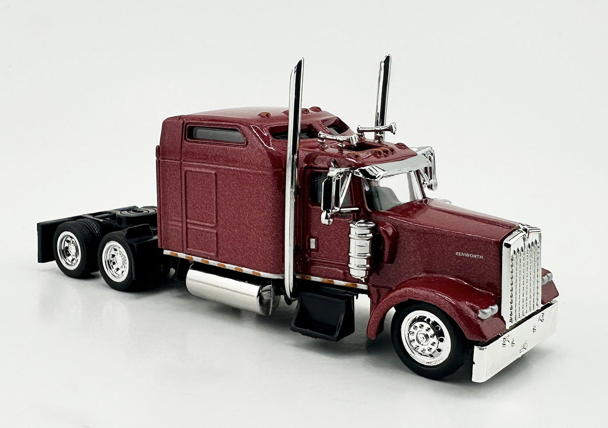 HO Logistics Replicas W90001 HO Metallic Red Kenworth W900L 2-Axle Sleeper Cab