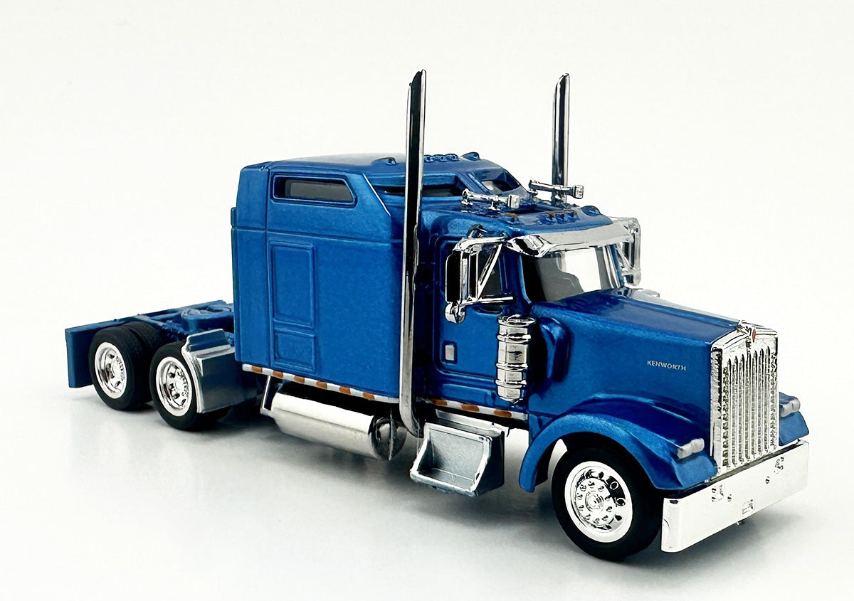 HO Logistics Replicas W90006 HO Metallic Blue Kenworth W900L 2-Axle Sleeper Cab