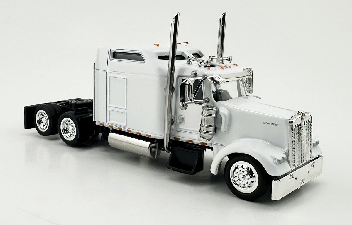 HO Logistics Replicas W90007 HO White Kenworth W900L 2-Axle Sleeper Cab