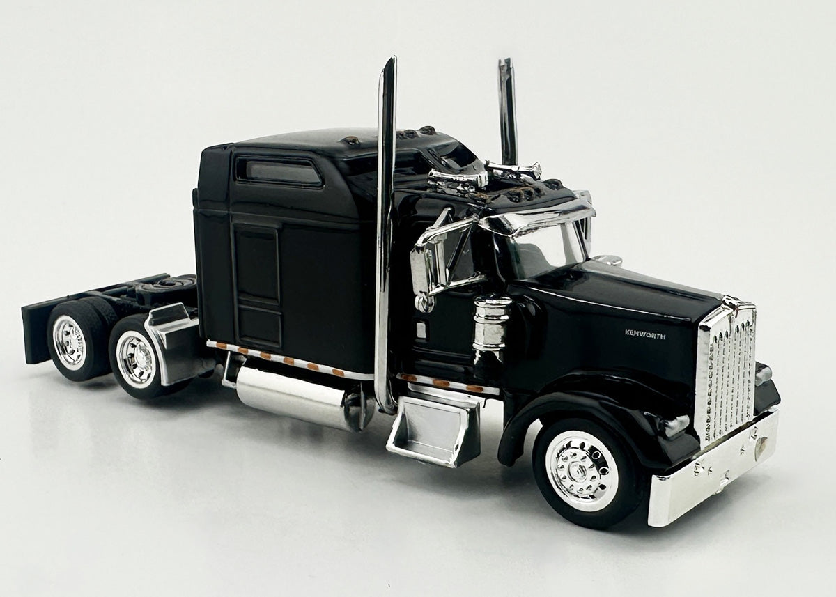 HO Logistics Replicas W90009 HO Black Kenworth W900L 2-Axle Sleeper Cab