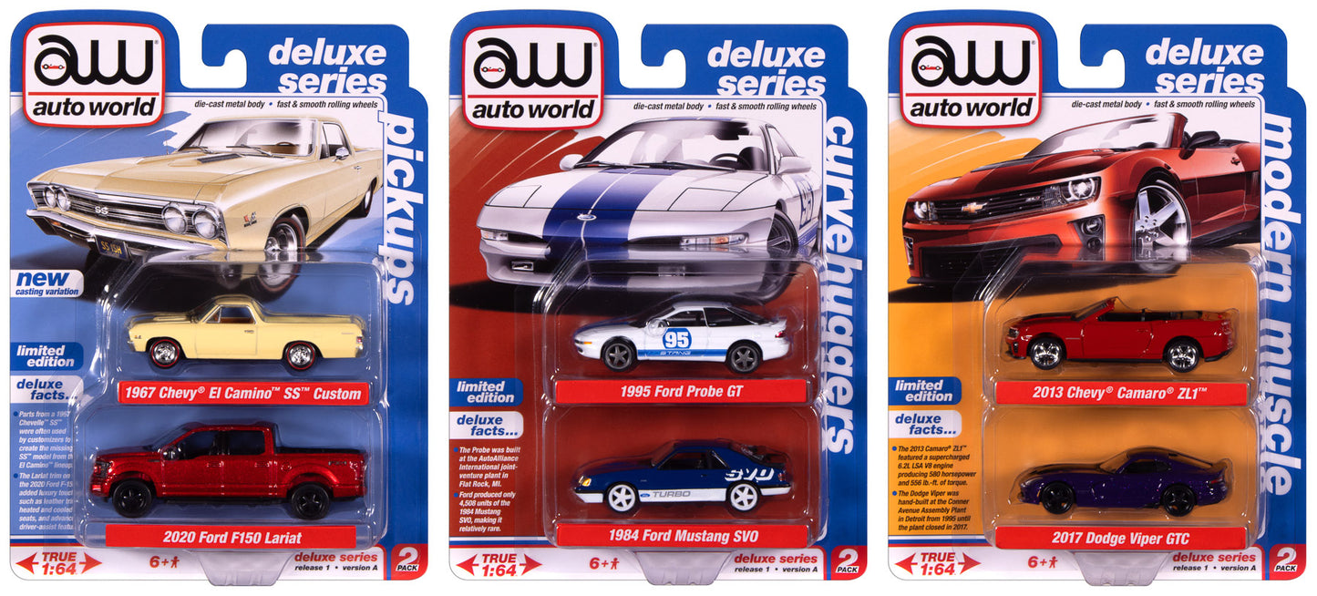 Auto World AW2PK008-A-CASE 1:64 Deluxe 2-Pack 2026 Release 1A (Set of 12)