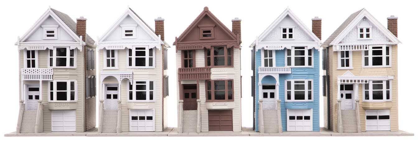Walthers 931-B1050 N Victorian House Building Kit (Set of 5)