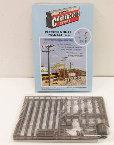 Walthers 933-3101 HO Scale Electric Utility Pole Set Kit