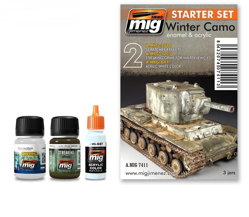 Mig Jimenez AMIG7411 Winter Camo Enamel and Acrylic Starter Set