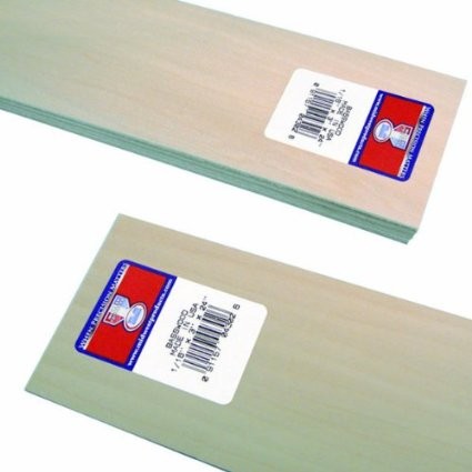 Midwest Products 4302 1/16" x 3" x 24" Micro-Cut Basswood Sheets (Pack of 15)
