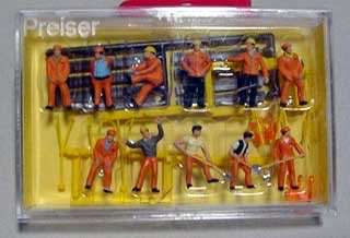 Preiser 0224 HO Railway Workers Figures (Set of 11)