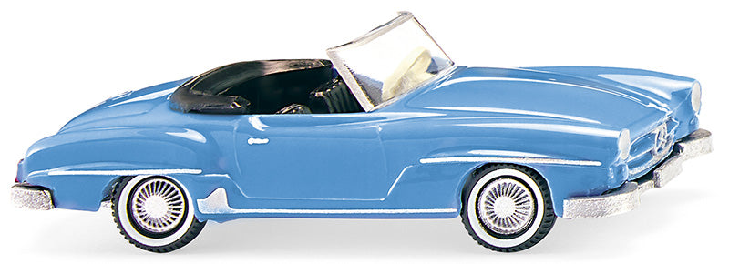 Wiking 025002 HO Light Blue Mercedes-Benz 190 SL Cabrio Car Diecast Model