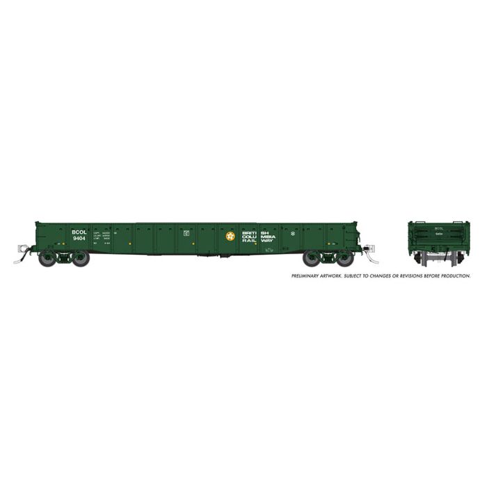 Rapido Trains 050047A HO BC Rail Dogwood Scheme 52'6" Gondola