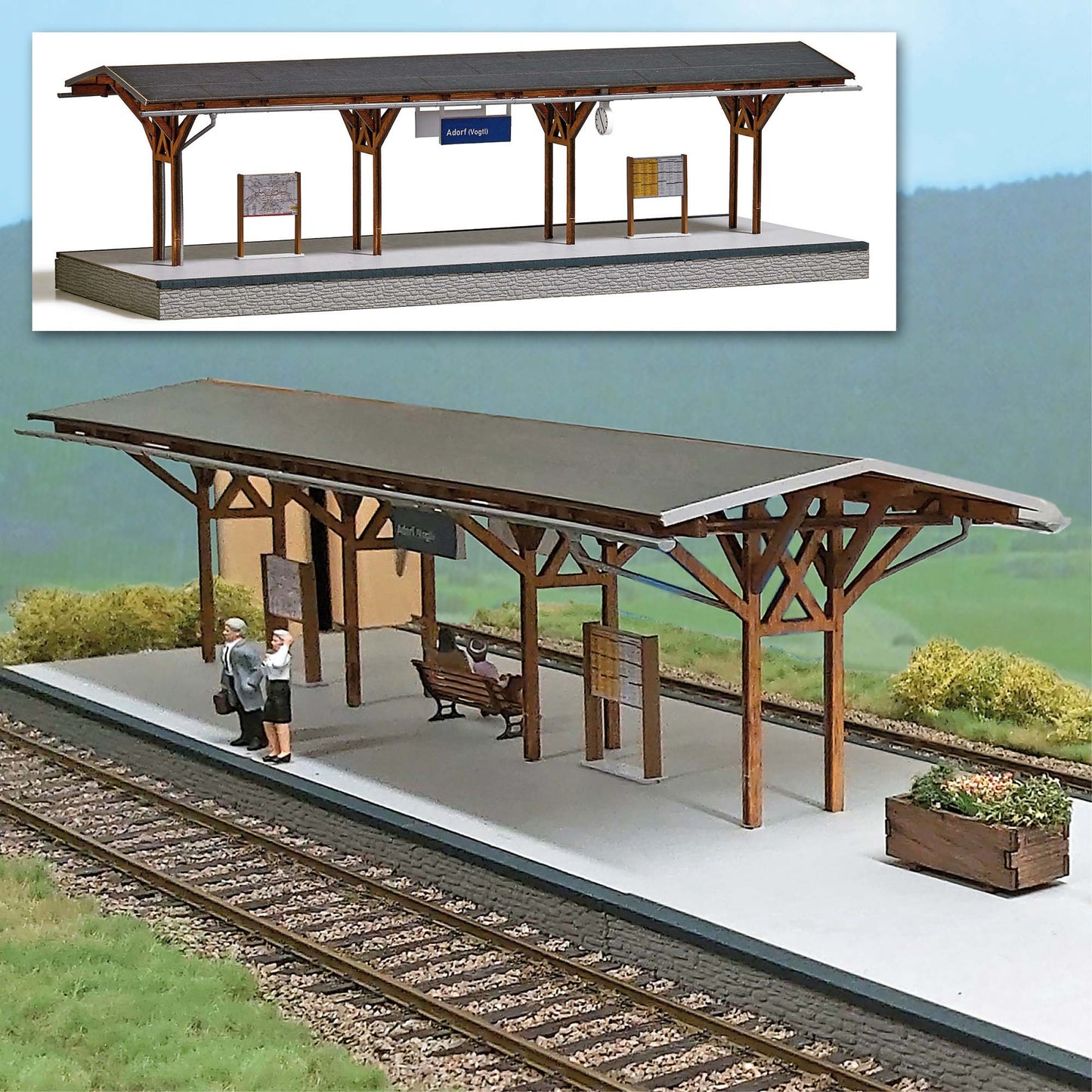 Busch 10002 O Train Platform Building Kit