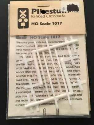 Pikestuff 541-1017 HO Railroad Crossing Crossbucks Signs W/Decals (Pack of 4)