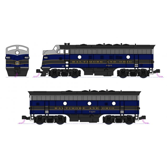Kato 106-0428-LS N B&O EMD F7A & F7B Diesel Locomotive ESU LokSound #4503/5493