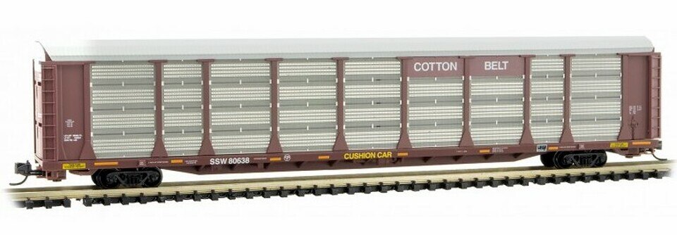 Micro-Trains 11100390 N Cotton Belt 89' Tri-level Enclosed Autorack #80638