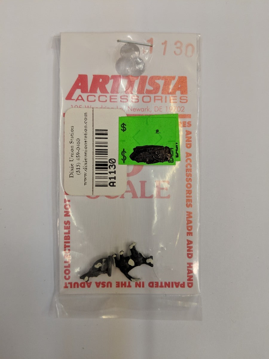 Arttista 1130 O Black & Gray Pewter Cat Figures (Set of 2)