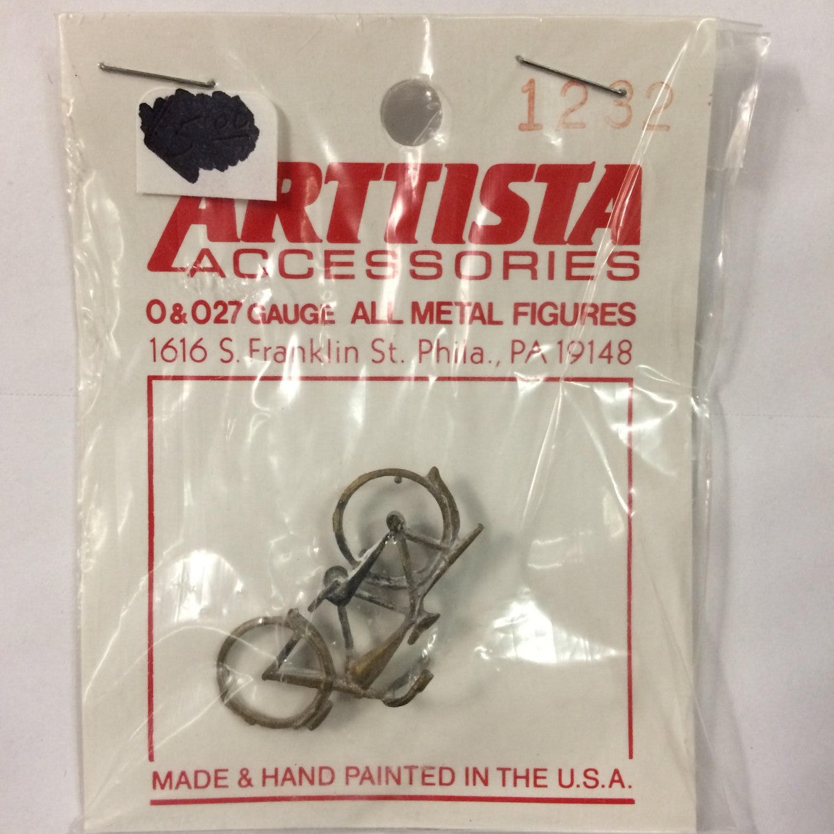 Arttista 1232 O Scale Pewter Blue Bicycle Unpainted