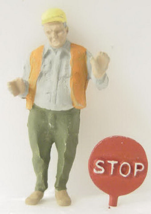 Arttista Construction Crossing Guard Pewter Figure