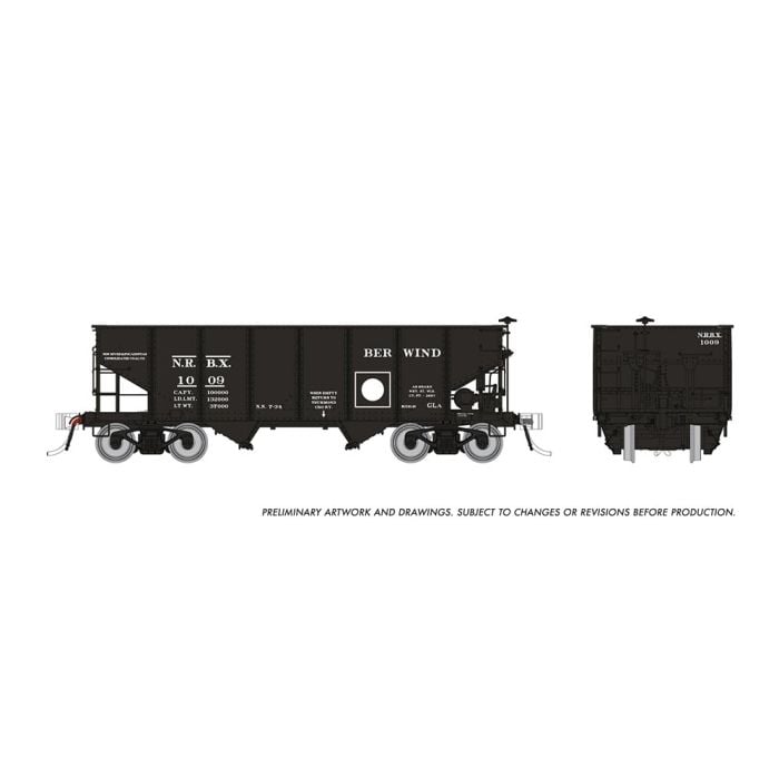 Rapido Trains 148014 HO Berwind NRBX GLa 2-Bay Hopper (Pack of 6)