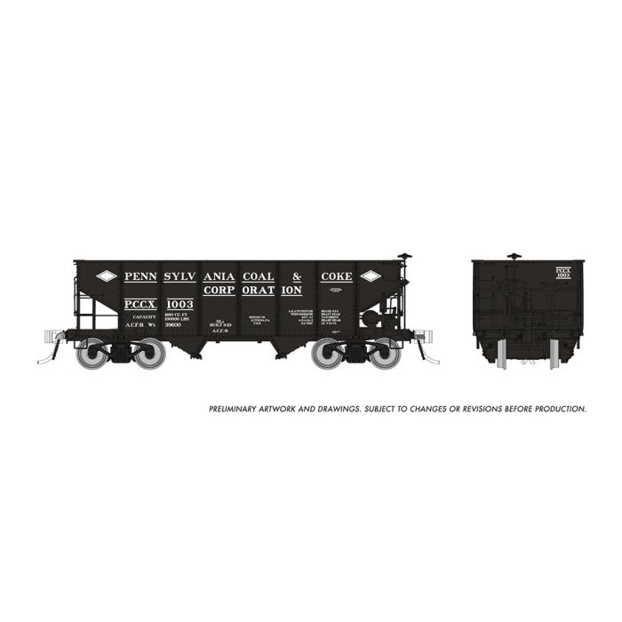 Rapido Trains 148017 HO Pennsylvania Coke & Coal GLa 2-Bay Hopper (Pack of 3)