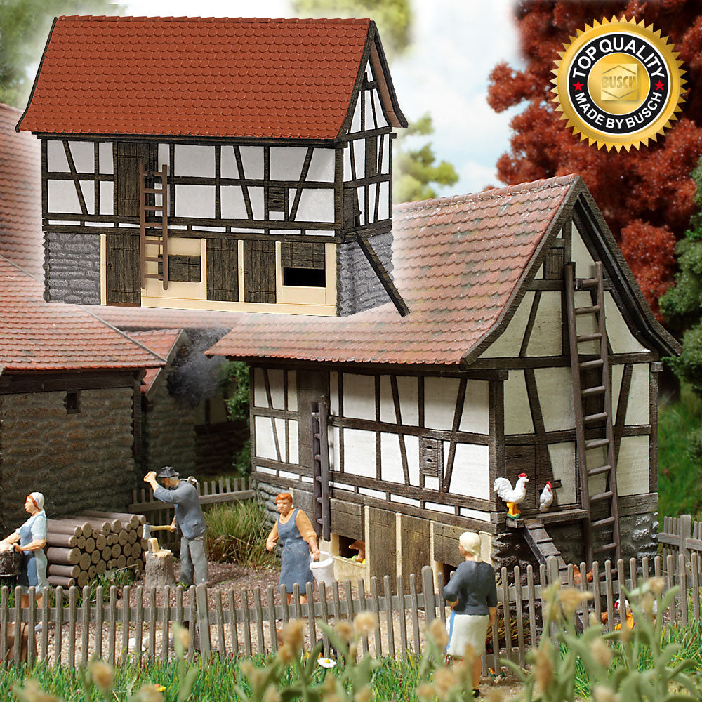 Busch 1515 HO Small Historic Stable Building Kit