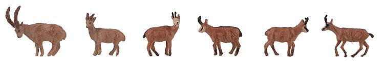 Faller 151913 HO Ibexes and Chamois Figures (Set of 6)