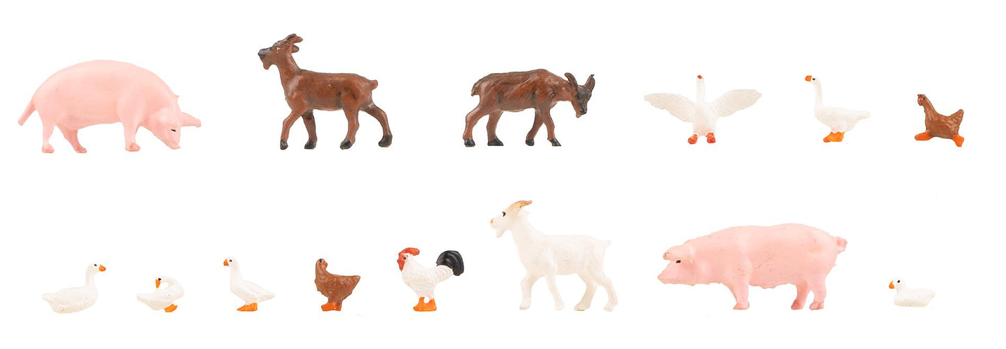 Faller 151920 HO Small Livestock Figure Set (Set of 14)