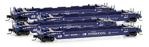 Micro-Trains 99400007 Z CSX Intermodal Husky Stack Runner Pack (Set of 4)