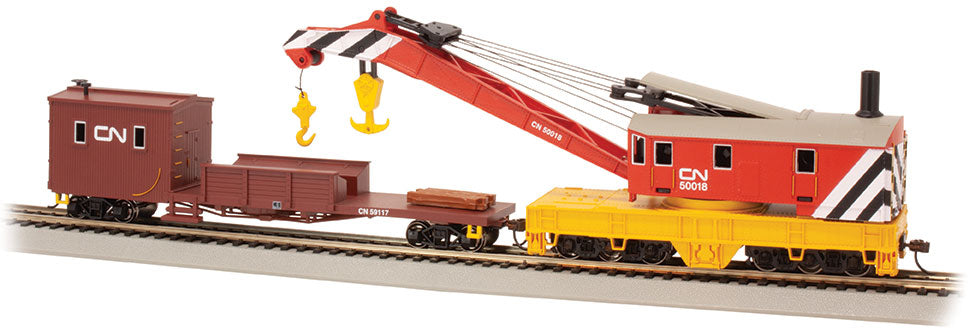 Bachmann 16104 HO Canadian National 250-Ton Steam Crane and Boom Tender