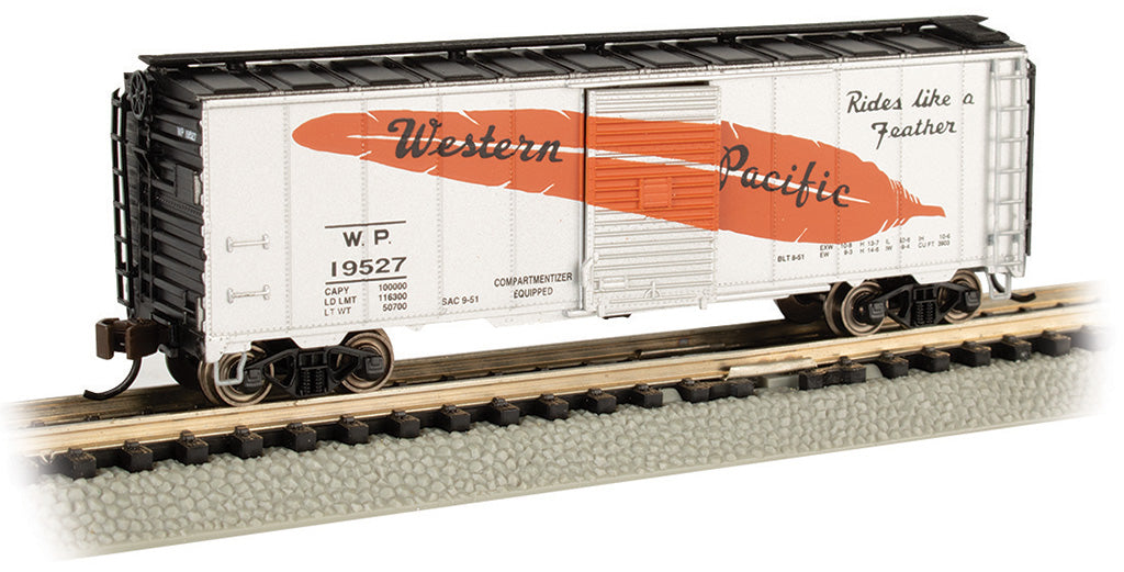 Bachmann 17062 N Western Pacific Feather Car AAR 40' Steel Box Car