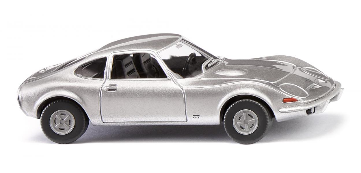 Wiking 080410 HO Silver Metallic Opel GT Car Diecast Model