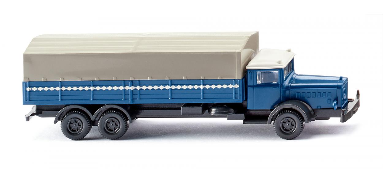 Wiking 094306 N Azure Blue Mercedes-Benz L 10000 Flatbed Truck