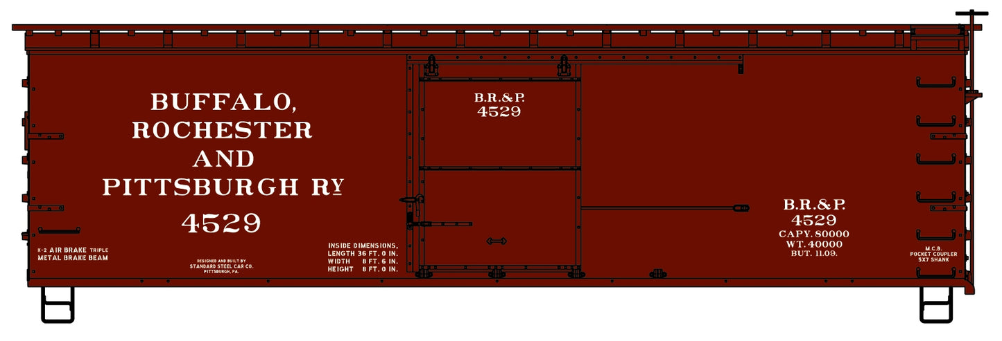 Accurail 1716 HO BR&P 36' Double Sheath Wood Boxcar Kit