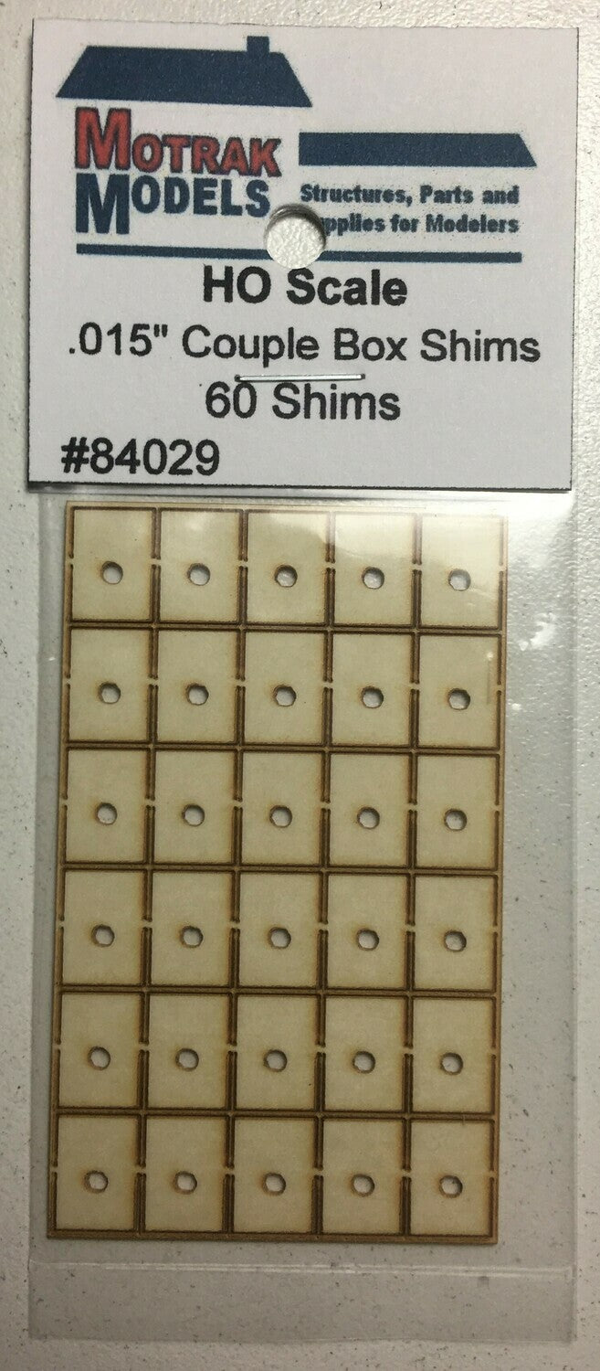 Motrak Models 84029 HO .015" Coupler Box Shims (Pack of 60)