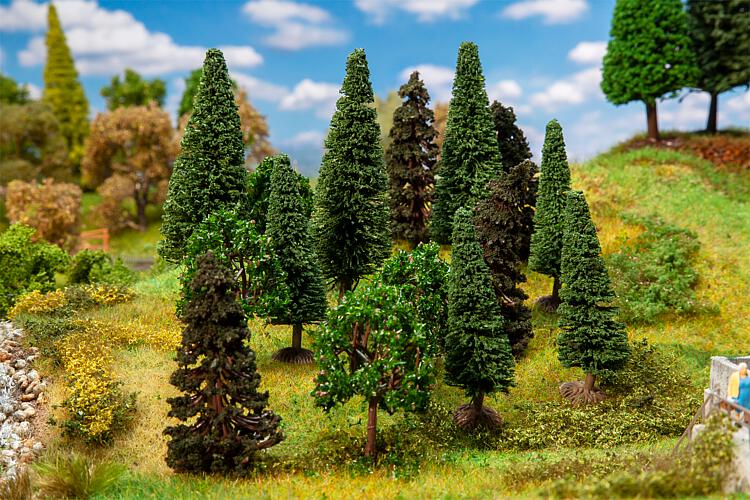 Faller 181529 HO/TT Mixed Forest Trees (Set of 15)