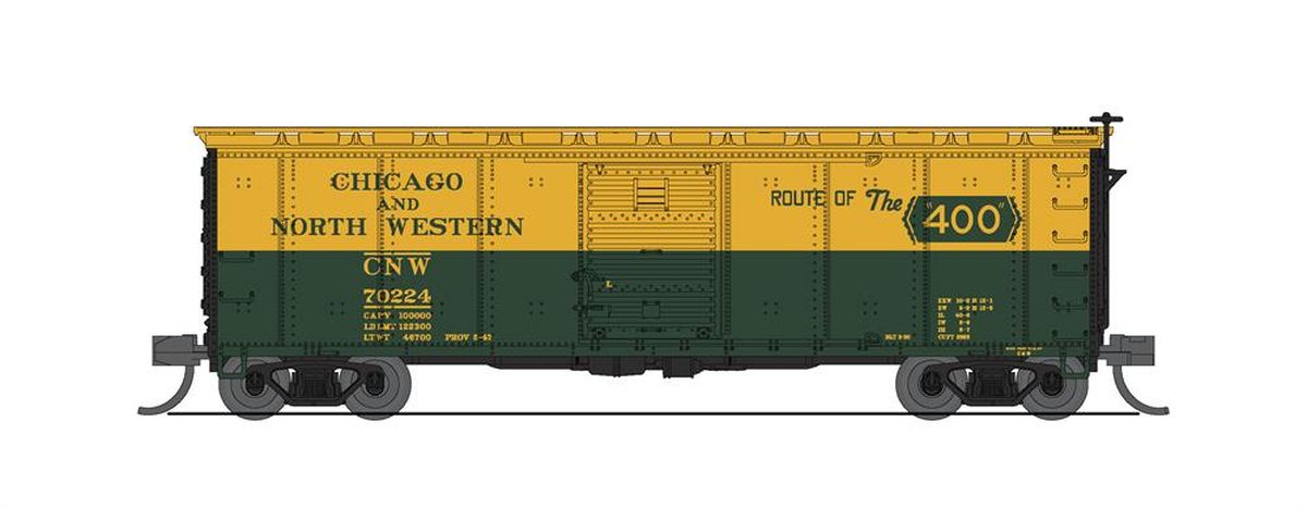 Broadway Limited 7276 N Chicago & North Western 40' Steel Boxcar (Pack of 2)