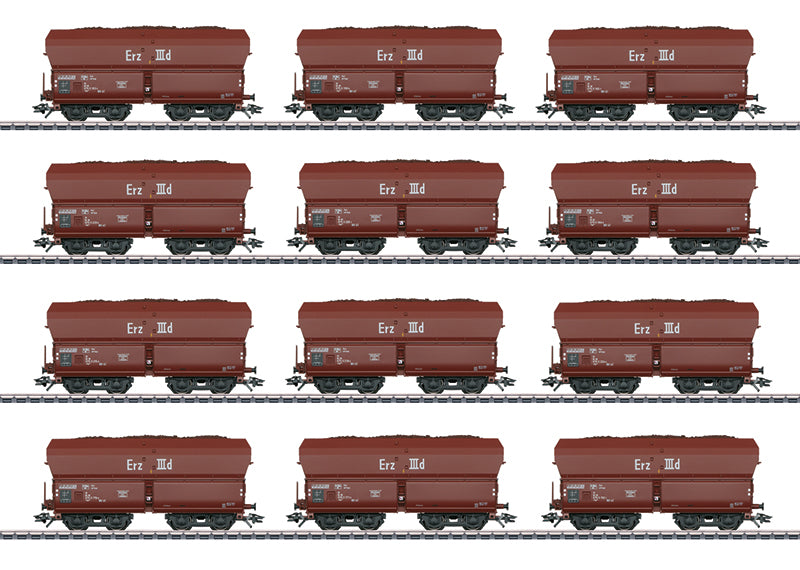 Marklin 46213 HO German Federal Railroad Erz IIId 4-Axle Hopper Cars (Set of 12)